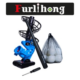 Furlihong Furlihong 380BH Baseball Pitching Machine, Battery Powered, Angle Adjustable, Comes with Bat and One Dozen Training Balls, for Kids and Beginner