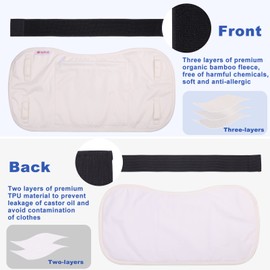 Rienkaco Castor Oil Pack Wrap - Reusable Organic Castor Oil Packs Wrap for Liver Detox and Fibroids, Castor Oil Pack Compress Kit with Velco Elastic Strap, Castor Pack Less Mess Anti Oil Leak