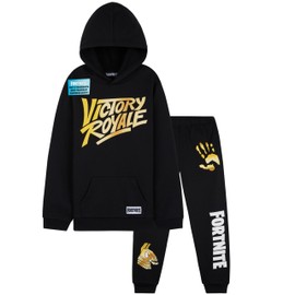 Fortnite Boys Tracksuit Set, Comfy Loungewear Activewear - Gaming Gifts for Boys (14-15 Years, Black/Yellow)