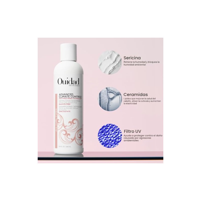 OUIDAD Advanced Climate Control Defrizzing Shampoo, 33.8 Fl Oz