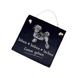 Slate board lions life, love, laughter – go for a walk – 11 x 11 cm
