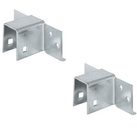 Gedotec Bed Connector Metal Bed Base Connector 23 mm for Single and Double Beds | Lounger Fitting Galvanised Steel | Bed Fitting for Screwing | Pack of 2 - Furniture Connector Slatted Frame & Centre