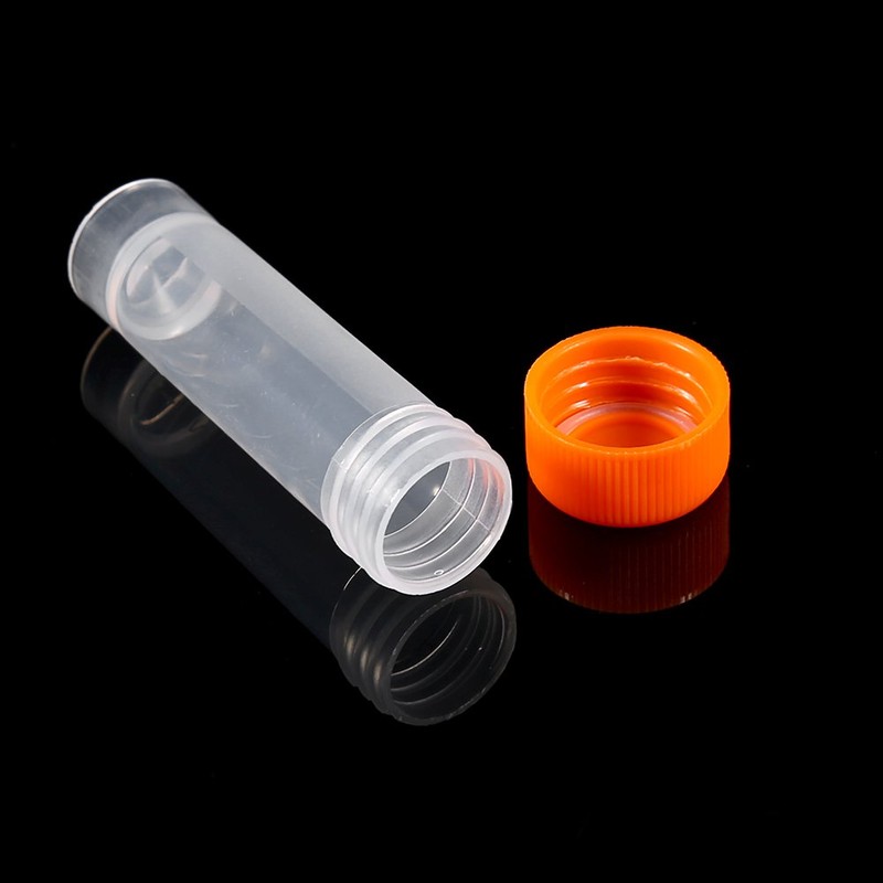 10pcs Plastic Test Tubes 5ML with Lid, Graduated Marks and