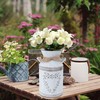 Happyyami Metal Flower Vase Rustic Shabby Chic Milk Can Galvanized