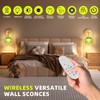 Battery Operated Wall Sconce with Remote Control, Wireless Wall sconces