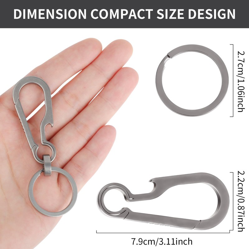 Ouligay Titanium Carabiner Keyring Carabiner Bottle Opener Titanium Carabiner Key