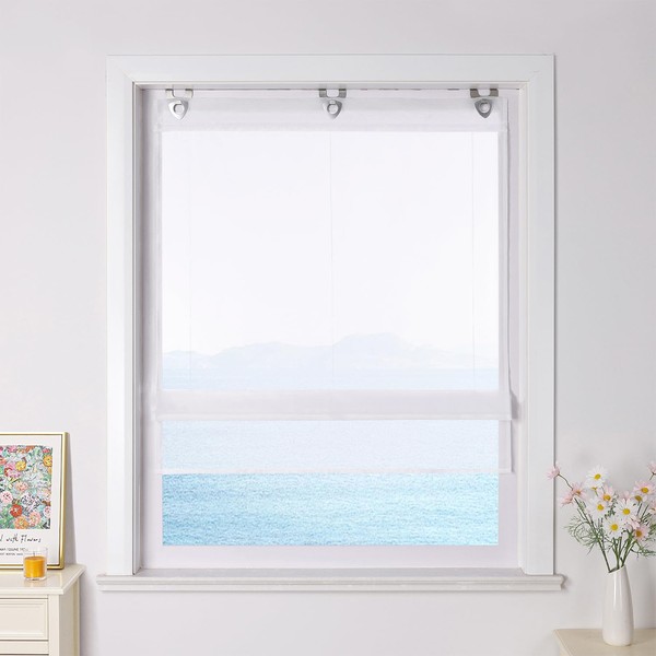 Eslir Roman Blind, no Drilling required, Roman Curtains with U-hooks,