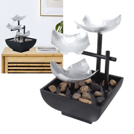 Jeanoko 5V Water Fountain Ornament, Rock Automatic Flowing Waterfall Fountain Home Desktop Ornaments USB Power Supply for Office Home Bedroom Desk Decoration