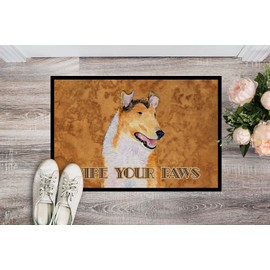 Caroline's Treasures SS4903MAT Collie Smooth Wipe Your Paws Doormat 18x27 Front Door Mat Indoor Outdoor Rugs for Entryway, Non Slip Washable Low Pile, 18H X 27W