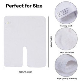 SINLAND Microfiber Esthetician Towels for Facials 3 Pack Mask Removing Face Wrap Soft Facial Cloth with Split Design Spa Towels for Facial Steam Massage Cleansing White