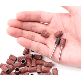 Chiloskit D1/4 Inch Nail Drill Sanding Belts Replacement Bits with 2 Mandrel Fit Dremel for Wood Metal Pet Small Dogs Nail Grinder Grit 80.102 Pictures