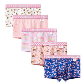 abandi Men's Underwear Boxer Briefs, Soft Cotton Stretch Underwear for Men, Cute Boxer Brief Panties 5 Packs,Pink002 Size M