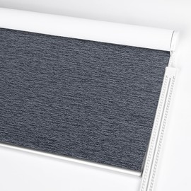 ALLBRIGHT Roller Shades for Windows, 100% Blackout Window Roller Blinds, UV Protection Fabric, Shades with Striped Jacquard, Roller Blind for Office and Home, Easy to Install, Dark Blue, 34" W x 72" H