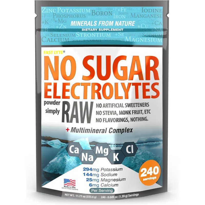 FAST LYTE- Polvo de electrolitos sin azúcar en bruto Mezclar