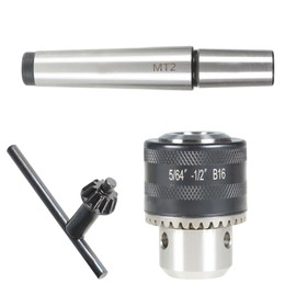 kimllier B16 Drill Chuck 5/64 Inch - 1/2 Inch Mini Metal Lathe Tail Stock Drill Chuck Tool with MT2 MT Arbor Fit for CNC Lathe Milling Drill Machine
