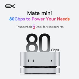 Mac mini M4 Dock, Beelink EX Mate Mini-A 80Gbps Thunderbolt 5 Docking Station, 2*M.2 PCIex2 SSD Slots, max 16TB Expansion, SD4.0 Card Slot, 2.5G LAN, 15W USB C PD3.0 Port, 2*USB A 10Gbps, 3.5mm Audio