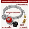 CALPOSE 5FT High Pressure Propane Regulator Hose with Gauge, 0~30PSI