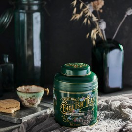 New English Teas Vintage Victorian Bottle Green Tea Caddy with 80 English Afternoon Teabags