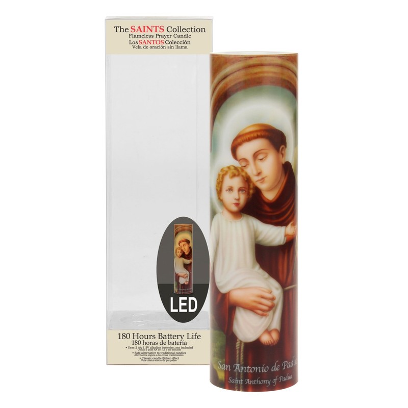 Saints Collection St. Anthony Flickering LED Prayer Candle - English