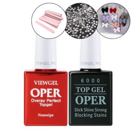 classic nail Viewel New Oppa + 6000 Top Gel 2-piece set + 30 parts / 뷰젤 뉴 오빠+6000탑젤 2종 세트+파츠 30개
