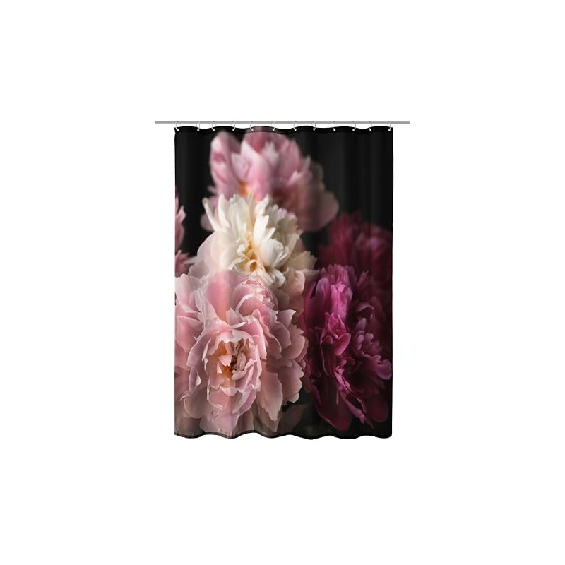 Kleine Wolke Shower Curtain Textile Rosemarie in Bordeaux with 180