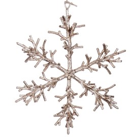 Vickerman 742518-9" Champagne Twig Snowflake Christmas Tree Ornament (3 Pack) (RV230538)