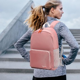 20-35L Lightweight Foldable Backpack, Student Backpack, Small Rucksack Water Resistant Durable Packable Backpacks for Women Men Outdoor Camping Travelling Walking Hiking Biking (Pink)