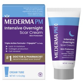 Mederma PM Crema intensiva para cicatrices durante la noche - 1.0 oz (28 g) Tratamiento avanzado para cicatrices que funciona con la actividad regener