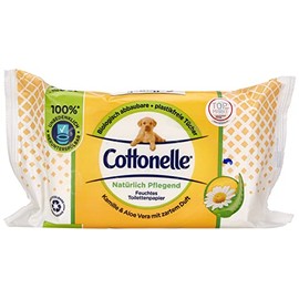 Cottonelle Moist Naturally Nourishing Chamomile & Aloe Vera with Delicate Fragrance, Bag of 42 Wipes