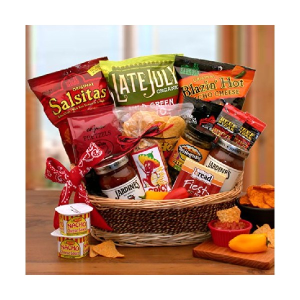 A Little Spice Gourmet Salsa & Chips Gift Basket - Makes a Great Fathers Day, Birthday, Holiday or Any Occasion Gift