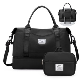 Weekender Bags for Women,Personal Item Travel Bag with Shoes Compartment,Overnight Travel Duffel Bag with Toiletry Bag
