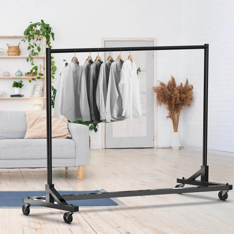 Simple Houseware Industrial Grade Z-Base Garment Rack, 500lb Load with