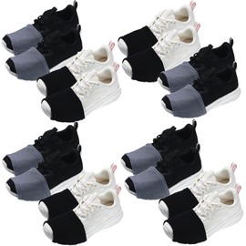 Haysandy 8 Pairs Dance Shoe Covers Over Shoes Socks for Dancer Women (L,Black, Dark Gray,Classic Style)