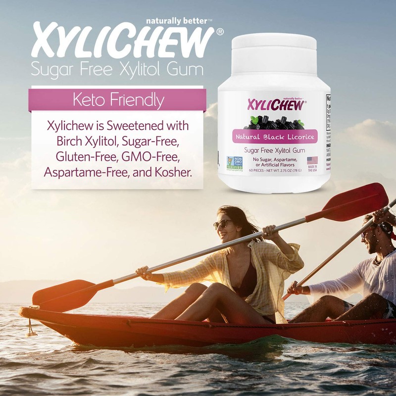Xylichew - Naturally Better Sugar-Free Chewing Gum, Licorice - 60