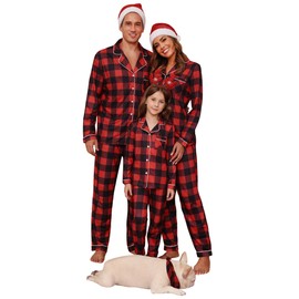 iClosam Matching Family Pajamas Christmas Sleepwear Red Plaid