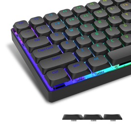 XVX - Teclas de perfil bajo - Teclas negras, teclas de brillo a través, 118 teclas, teclas PBT de doble disparo, teclas de teclado personalizadas Horizon para 60%, 65%, 75%, 80% 100% Cherry Gateron MX Teclado mecánico