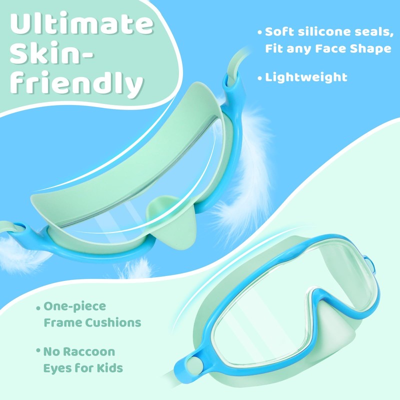 Vvinca Kids Swimming Goggles with Nose Guard