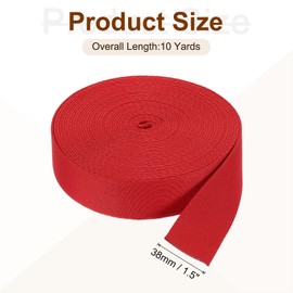 uxcell 10 Yards Nylon Webbing Strap, 1 3/8-inch(38mm) Flat Webbing Straps Nylon Heavy Duty Webbing Strap for Luggage Strap Backpack Repairing DIY Crafting, Red