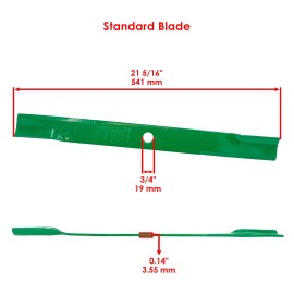 Caltric 21 5/16 inch x 3/4" Circle Hole 42" Deck Standard Blade For Simplicity Ferris