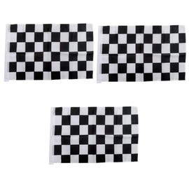 Mipcase 3pcs Checkered Flag Racing Signal Flag for Party Decorations Lightweight Portable Durable Polyester for Outdoor Use for Events Celebrations