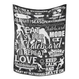 Huglanket Skateboard Gifts Blanket for Men, Flannel Skateboard Blanket Throws (50"x 65") as Christmas, Birthday Gift for Skateboard Lovers