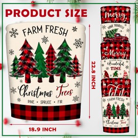 TREWAVE Christmas Chair Covers Set of 6 Buffalo Plaid Chair Back Covers Holiday Dining Chair Slipcovers Protector Kitchen Dining Room Decor Festival Party Decoration