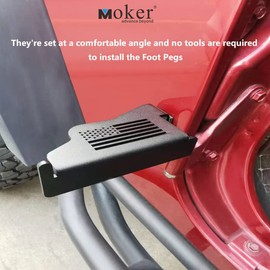 Door-off Foot Pegs for Jeep Wrangler - Exterior Door Hinge Mounted Pedal Set of 2 Metal Powdercoated Bolt On Installation,Compatible with Jeep Wrangler JK JL Gladiator JT 2007-2024