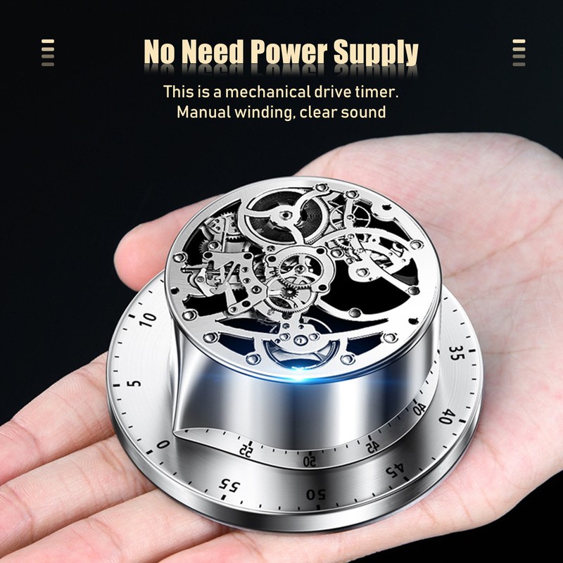 Kitchen Timer No Batteries Required Timer Manual Stainless Steel Mechanical