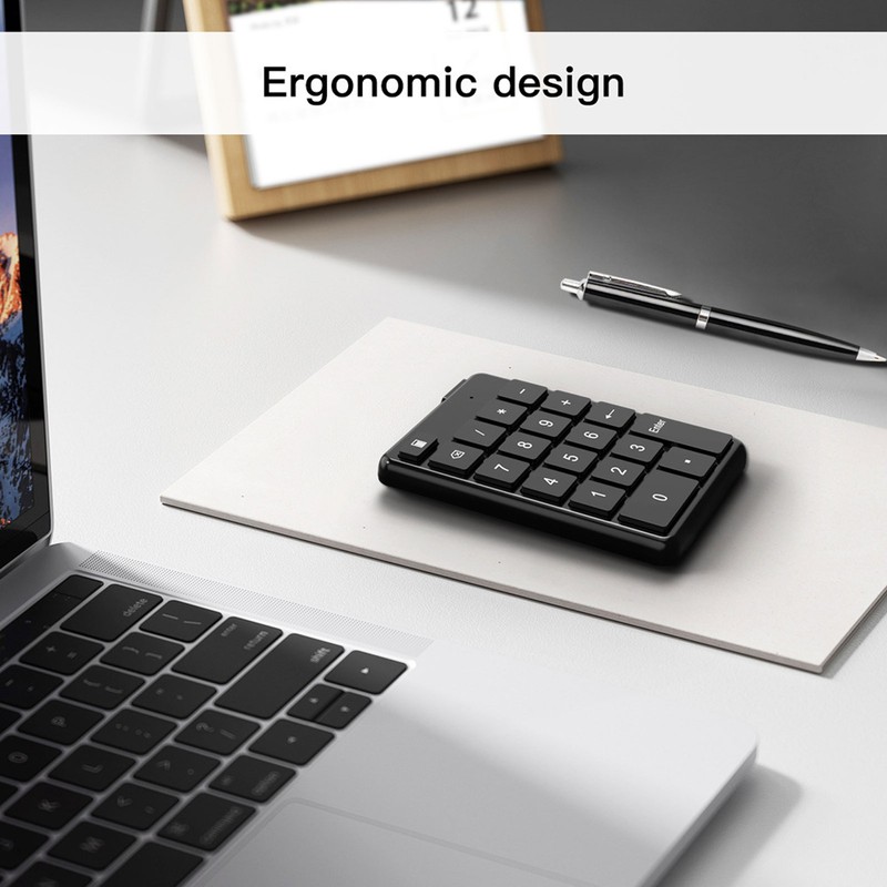 Bluetooth 5.1 Numeric Keypad 19 Keys Ergonomic Number Pads Battery