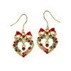 18K Gold Plated Cubic Zirconia Christmas Drop Earrings for Women