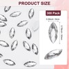 M METERXITY 300-Pack Horse Eye Rhinestone, 20x9mm Acrylic Flat Back