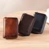 PORRASSO Card Bag Cowhide Wallet Men Coin Purse RFID Blocking