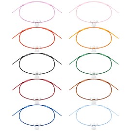 Tenare Set of 10 Guardian Angel Bracelets Guardian Angel Pendant Friendship Bracelet Adjustable Lucky Charm Bracelets for Couples Lovers Valentine's Day Christmas Gift, Stainless Steel