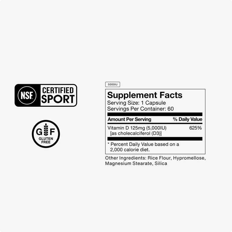 Momentous Vitamin D3 Supplement - 5,000 IU Capsules for Foundational